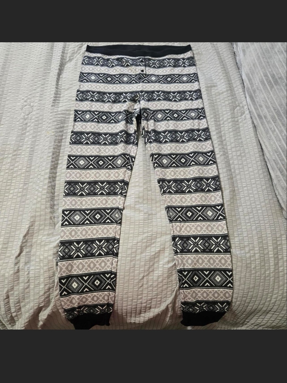 Old Navy Black and Cream Patterned Pjs
